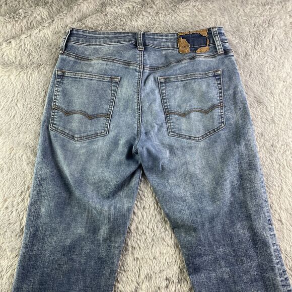 American Eagle Jeans Mens 30x30 Blue Extreme Flex 4 Distressed Original Straight - Picture 9 of 13